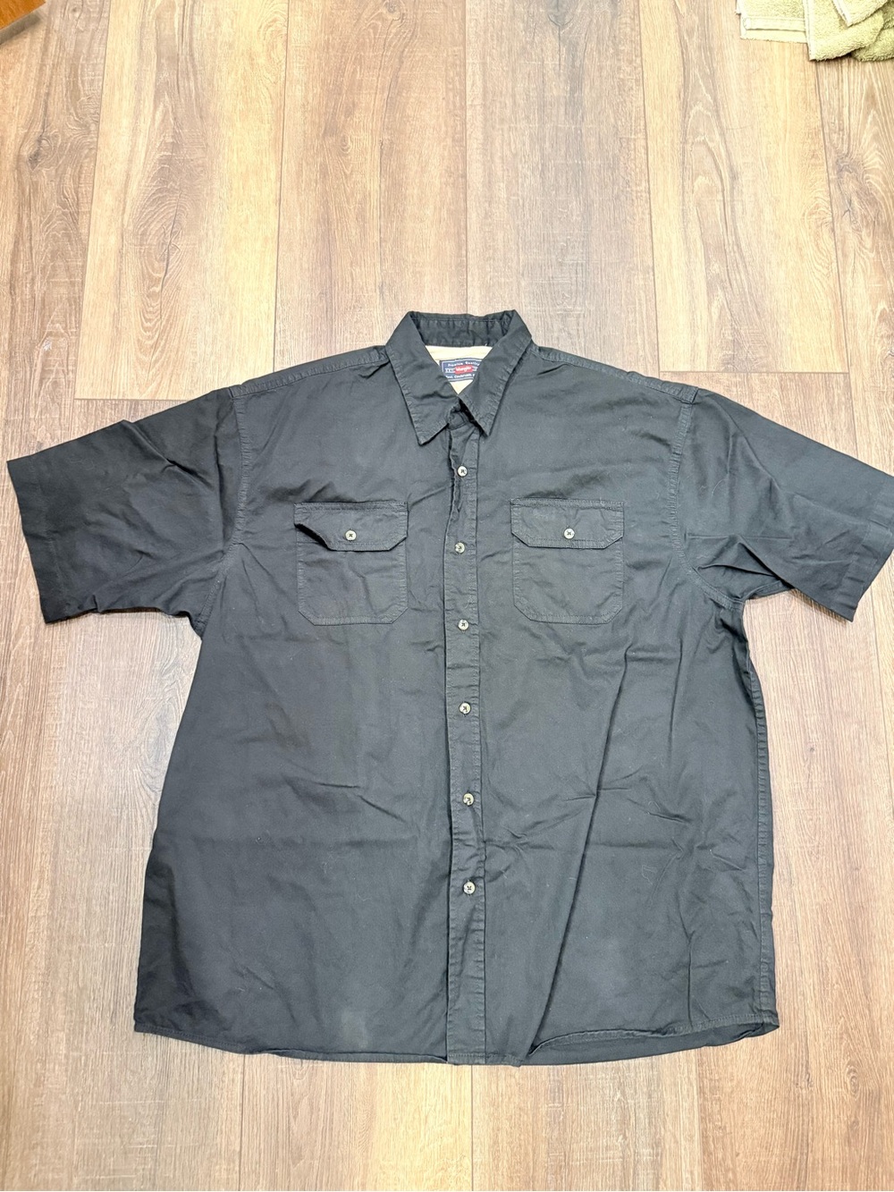 Wrangler Cotton black Short Sleeve Button Up shirt xl